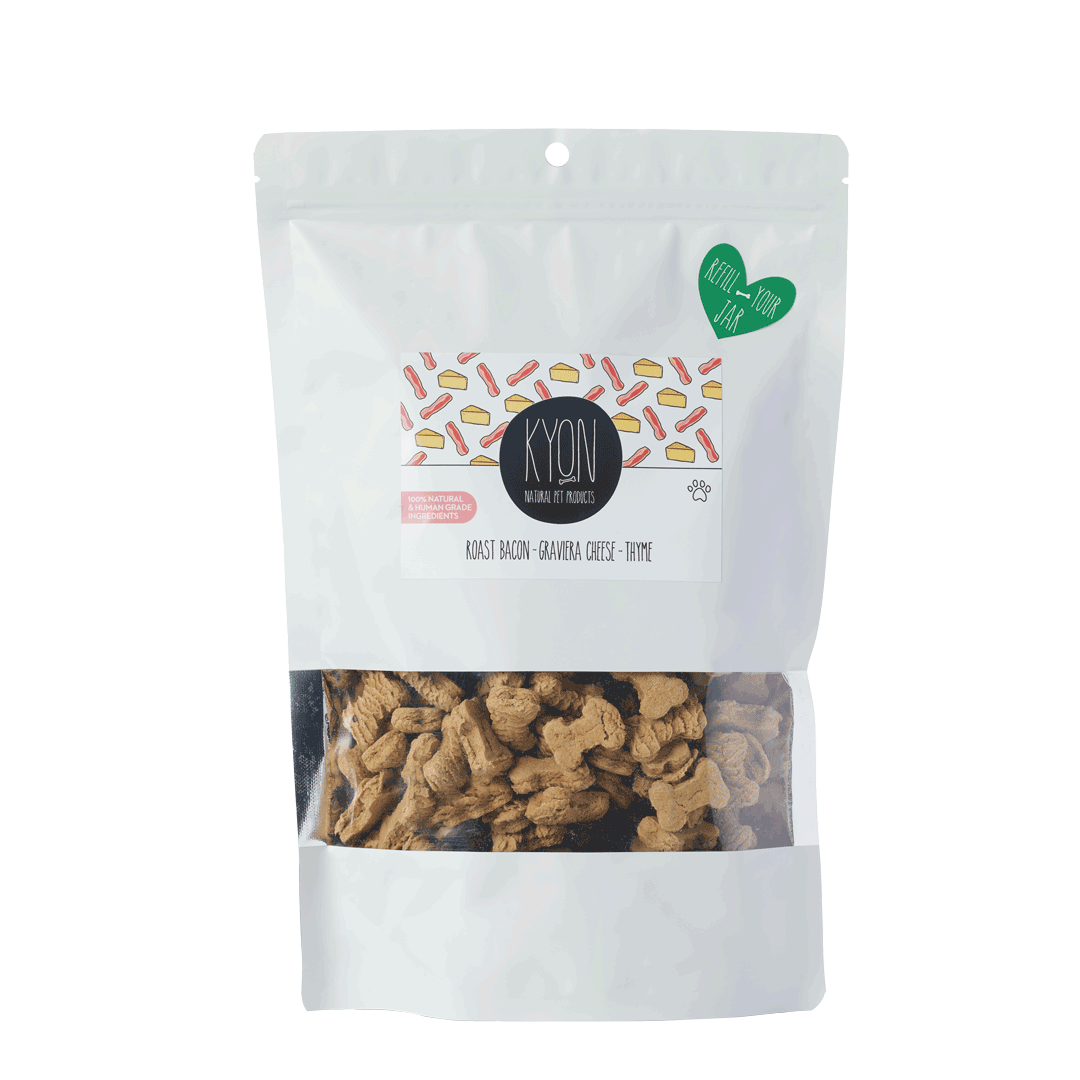 Treats With Roast bacon – Graviera Cheese – Thyme