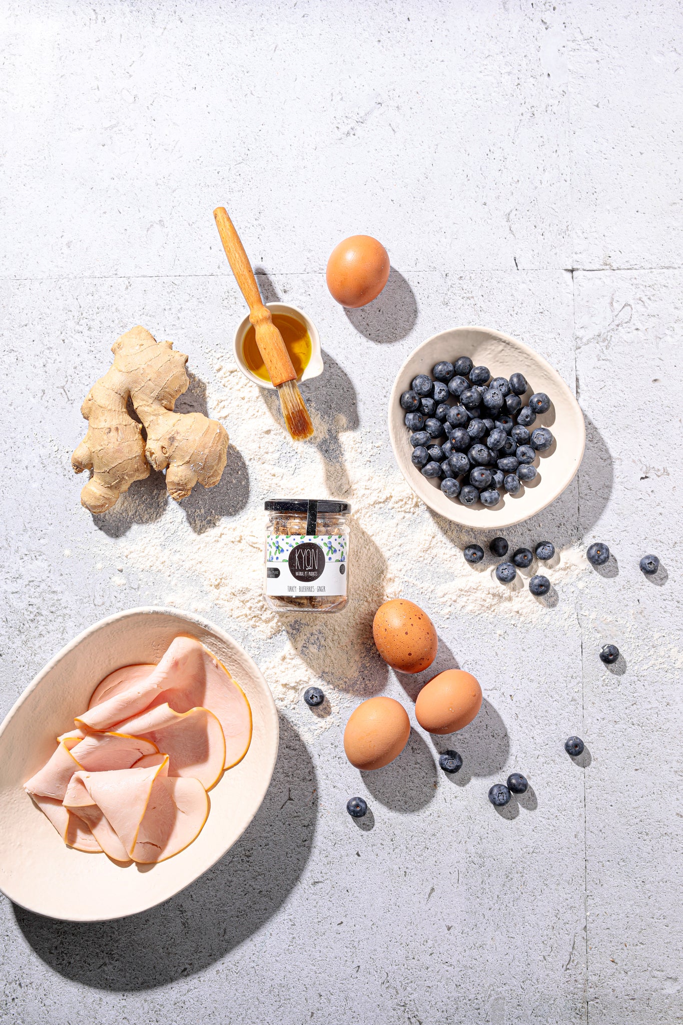 Treats With Turkey-Ginger-Blueberries