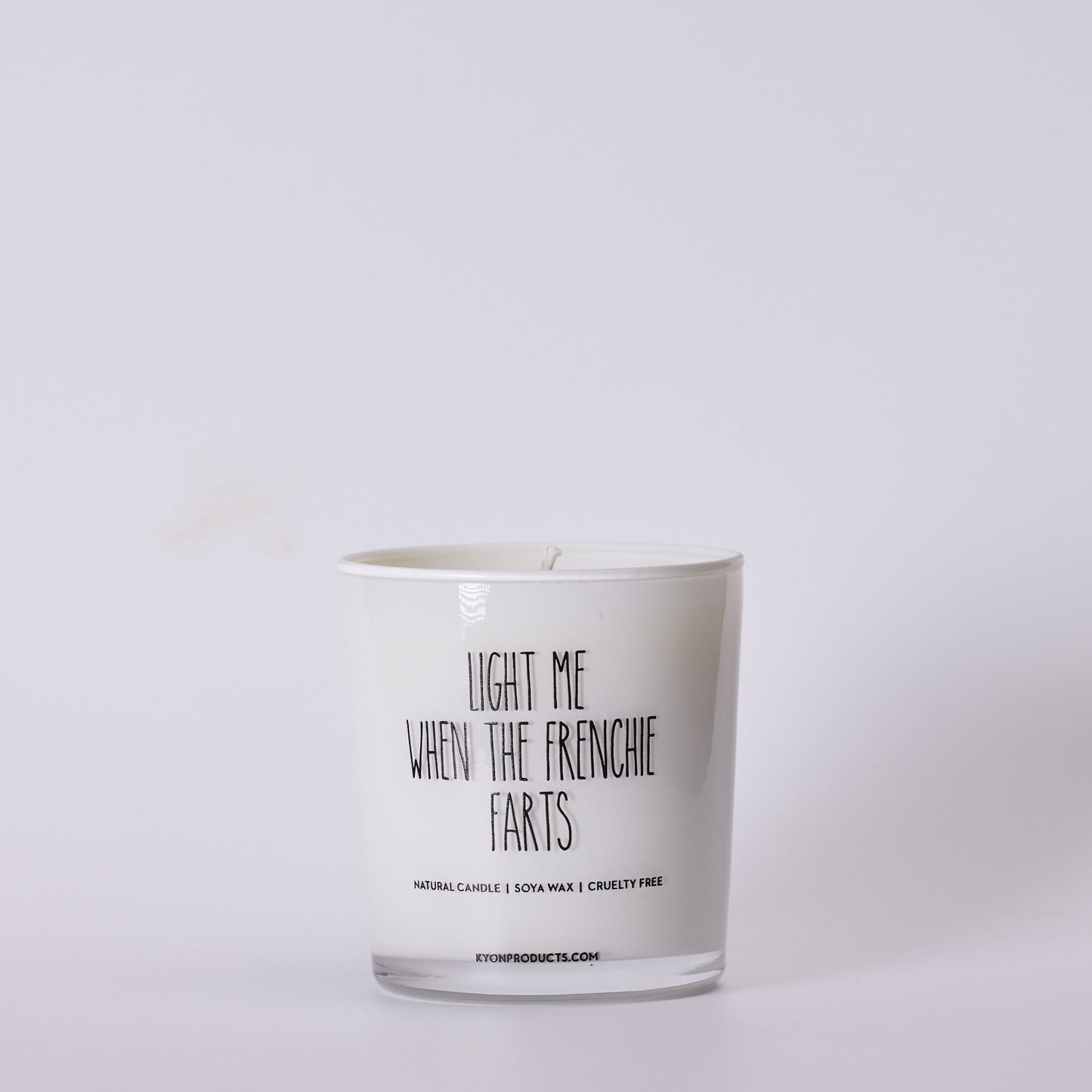 Light me when the Frenchie farts candle